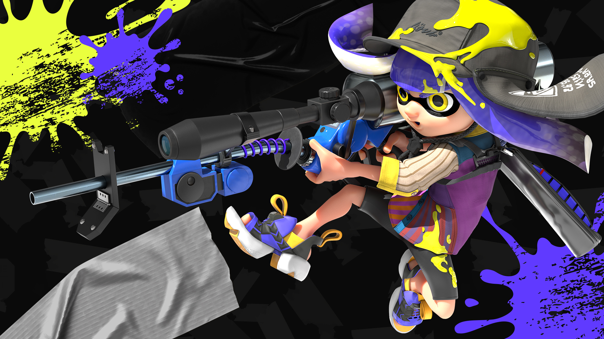 Splatoon スプラトゥーン チャージャー タイプのブキを紹介しよう Zrボタンを押している間チャージし 離すと一直線に遠くまでインクを射出できる 狙いをつけた相手を射抜く 威力の高い一撃が特徴だ 一直線にインクを塗ることができるので