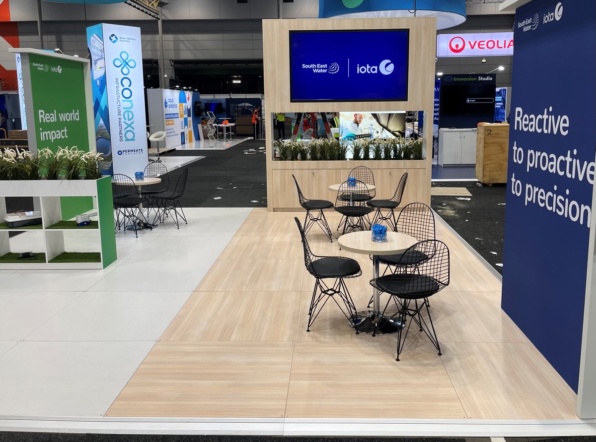 southeastwater's tweet photo. Our joint South East Water and @iota_services stand is ready to go for #Ozwater22! Enjoy a freshly made juice and hear about our proven digital technologies that you can apply at scale across your network.
See us at stand P10!
#waterindustry #innovation #digitalutility #freshOJ https://t.co/z7hS9C4mm4