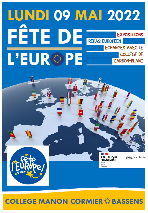 CollegeManon's tweet photo. Fête de l'Europe au collège Manon Cormier de BASSENS ! https://t.co/8REUULb9pG