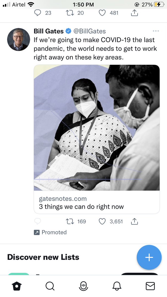 Why are comments restricted on this tweet? Especially when it is a promoted tweet. What happened to making twitter a platform to enable free speech and healthy conversations? @Twitter @BillGates