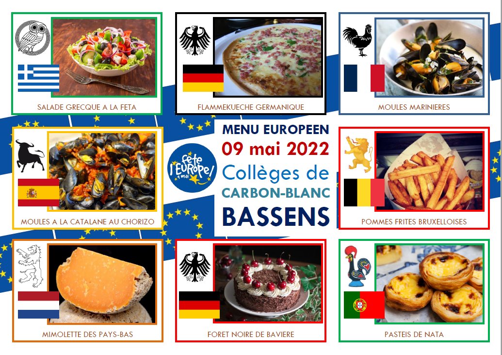 CollegeManon's tweet photo. Nos Chefs ont fait en sorte que l'on se régale en ce 09 mai, Fête de l'Europe 🇪🇺 https://t.co/IaEdQZ4rBO