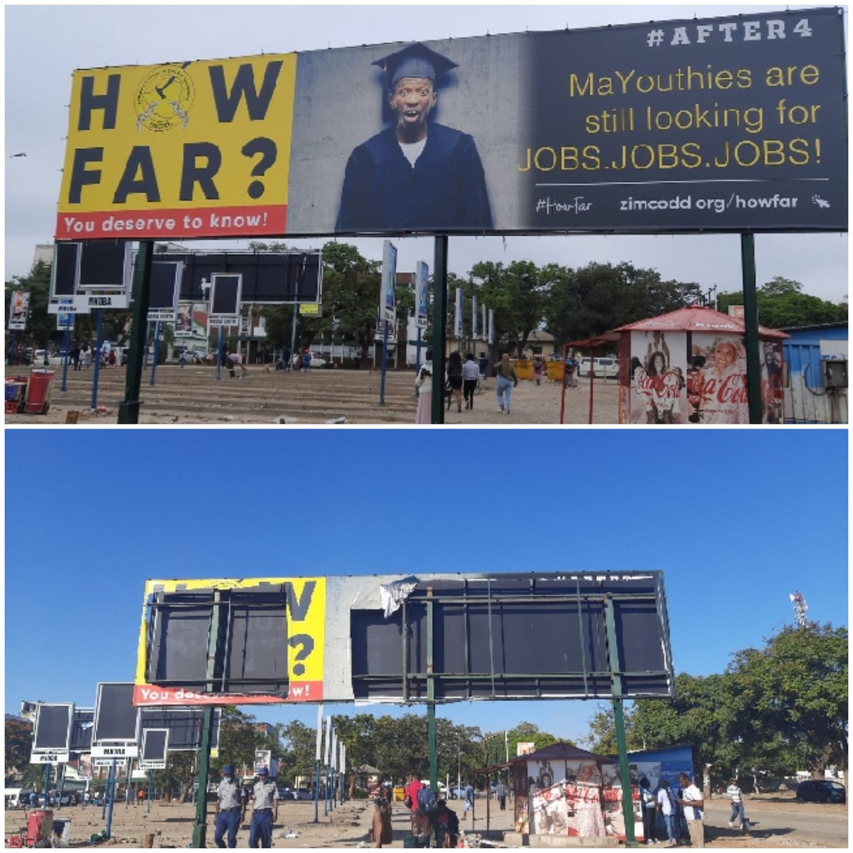 That is a before(top) and after(bottom) scenario in Midlands.
Destroying the banner doesn't change the #Howfar question. #Howfar?
<a href="/MidlandsSocial/">Midlands Social and Economic Justice Advocacy</a> <a href="/forces_network/">Forces Network Roblox</a> <a href="/ZIMCODD1/">ZIMCODD</a> <a href="/FiaZimbabwe/">Fight Inequality Alliance-Zimbabwe</a> <a href="/GraciaMundandi/">Gracia Mundandi Mashingaidze</a> <a href="/hunzviSimba/">Simbarashe Hunzvi</a> <a href="/ParliamentZim/">Parliament of Zimbabwe</a> <a href="/OpenParlyZw/">Open Parly ZW</a> <a href="/Mkhokhelee/">Liam Takura Kanhenga</a>