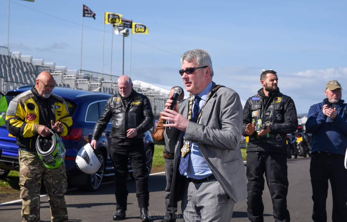 TeamVBG's tweet photo. Thank you for the support yesterday and waving off all the bikers who came up to do the lap of the NW200, very special day to get everyone together @RichardJHolmes 👏👏🏍 #nw200 @VisitCauseway @VisitPortrush #northernireland @BBC_Bikes #motorcycle @NW200_Volunteer @northwest200 https://t.co/wKbeA5xJnF