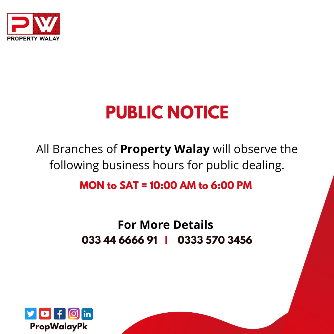 PropWalayPk's tweet photo. 𝐏𝐫𝐨𝐩𝐞𝐫𝐭𝐲 𝐖𝐚𝐥𝐚𝐲 will now be open from 10:00 AM to 6:00 PM from Monday to Saturday.
#PropWalayPk #officetimings 
#sialkotmotorwaycity https://t.co/PYm9Pjwy3R