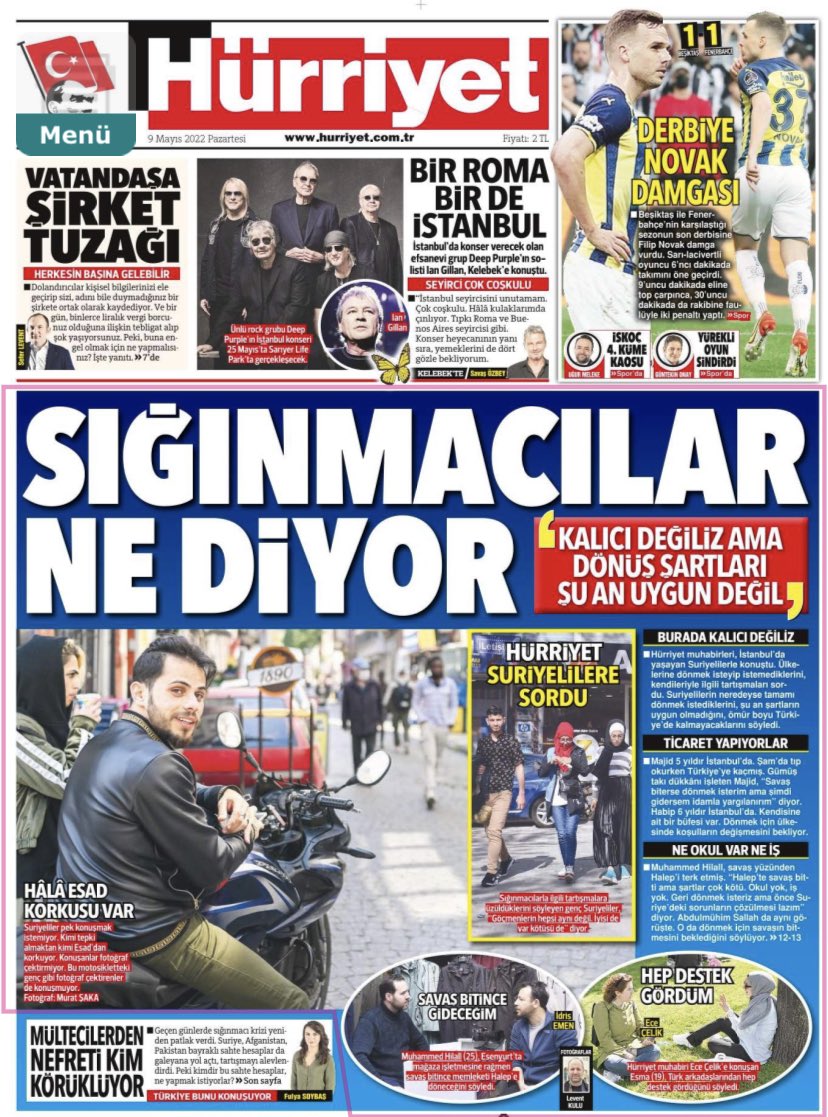 Sevgili <a href="/idrisemen/">İdris Emen</a> ile birlikte Esenyurt, Aksaray ve Yusufpaşa’ya giderek Suriyelilere gündemdeki tartışmalarla ilgili neler düşündüklerini sorduk. Fotoğraflar: Murat Şaka-Levent Kulu hurriyet.com.tr/gundem/hurriye…