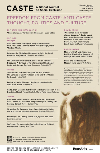 Hot off the press! Special issue of J-Caste "Freedom From Caste: Anti-Caste Thought, Politics and Culture" co-edited by <a href="/DhandaMeena/">Meena Dhanda</a> and me is available (open access) below. Major output from EU @MSCActions #CasteFree project <a href="/CasteFreeH2020/">The Periyar Project</a>. Thread+ 

journals.library.brandeis.edu/index.php/cast…