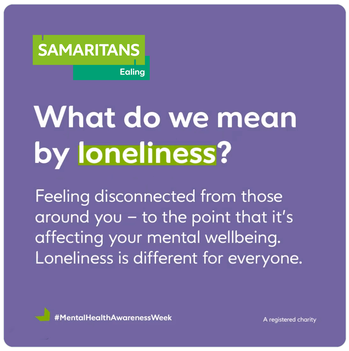 EHHSamaritans's tweet photo. In #MentalHealthAwarenessWeek #Ealing @Samaritans say: loneliness is common and something that most people will experience at some point. We’re challenging some common myths about it here: https://t.co/3VZEQ0fMHI https://t.co/3VZEQ0fMHI https://t.co/hcrIGiw61r