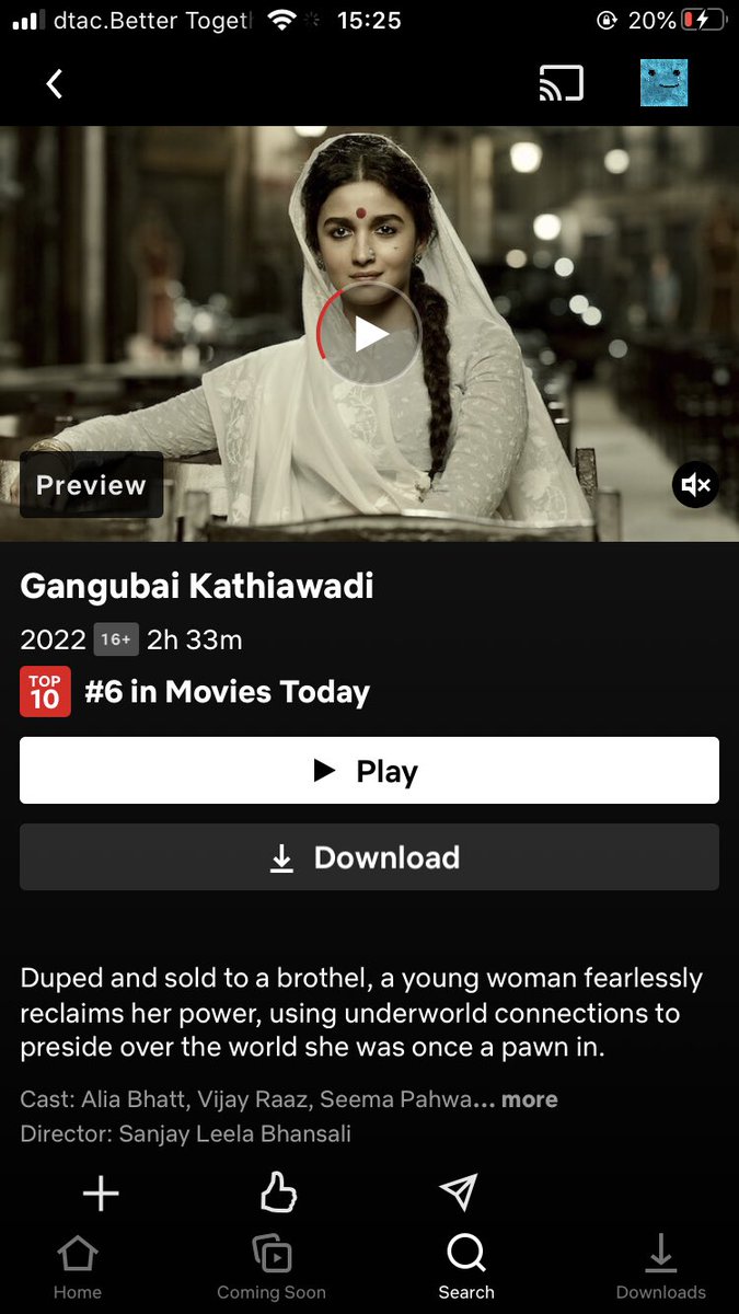 ดูจบแล้ว ดีมาก อินร้องไห้ ดูหนังอินเดียมากี่เรื่องคือสุดทั้งหมด

สร้างมาจากเรื่องจริงของคังคุไบ ผู้หญิงที่โดนแฟนตัวเองหลอกมาขายในซ่อง ค่อยๆ เข้มแข็งแล้วก็สร้างตัวจนกลายเป็นเจ้าของซ่อง ราชินีมาเฟีย แล้วก็เรียกร้องสิทธิให้กับโสเภณี บทเฉียบมาก ยิ่งท้ายเรื่องยิ่งเข้มข้น ควรดูสักครั้ง