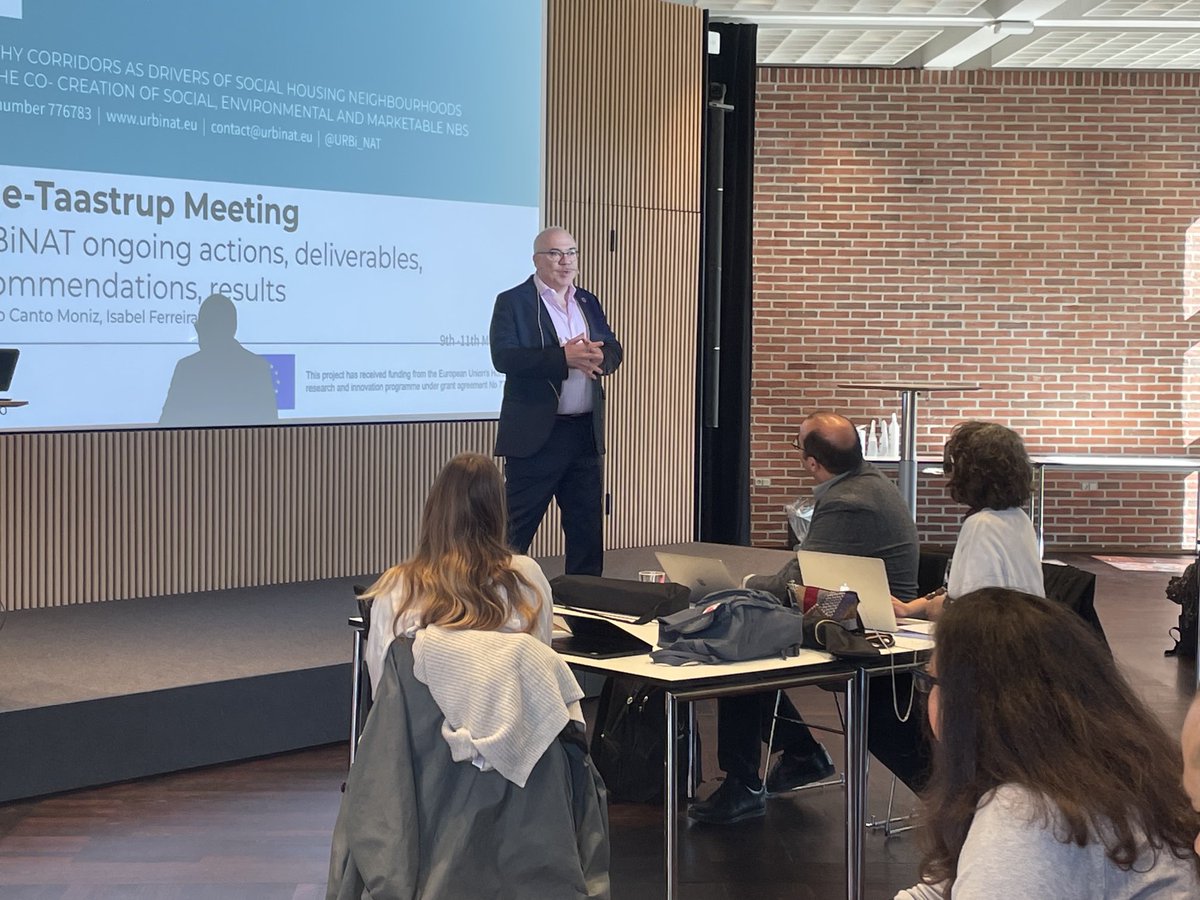 URBi_NAT's tweet photo. Full house for #URBiNAT Consortium meeting kicking off now at the Danish Technological Institute in Høje-Taastrup in greater Copenhagen. #NBS #HealthyCorridor #H2020 🇪🇺🍃 🇩🇰🇧🇬🇧🇪🇸🇮🇵🇹🇮🇹🇸🇪🇫🇷🇮🇷🇧🇷🇨🇳🍃 ⁦@KHildinghamann⁩ ⁦@moniz_canto⁩ #DTI https://t.co/Ii2fbT8agS