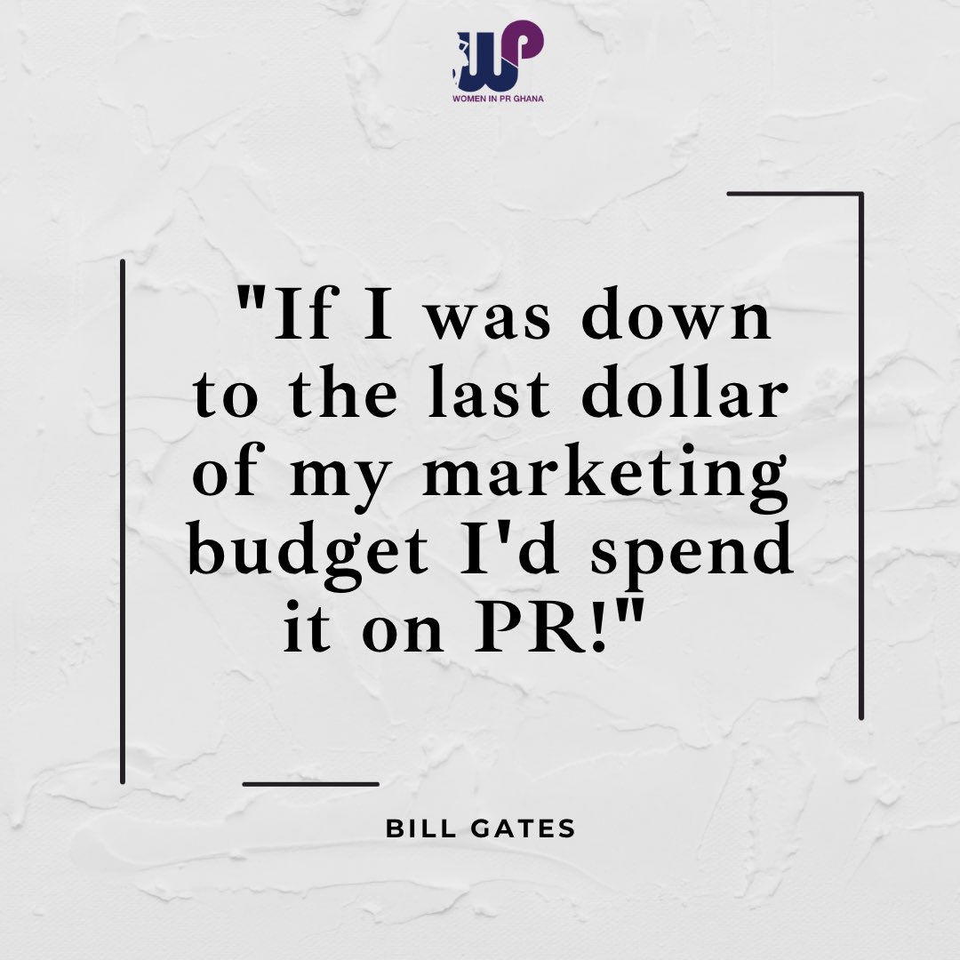 womeninprghana's tweet photo. Start your week with this PR Quote inspired by Bill Gates.
#prquote
#mondayprquotes
#womeninpr
#womeninprghana https://t.co/3ADp68wxh8
