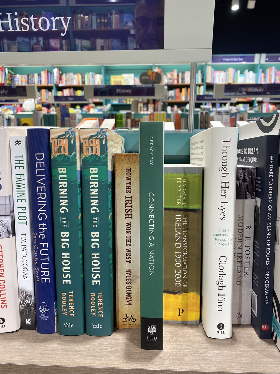 deryckfay's tweet photo. A little humbled to find myself sandwiched between @MylesDungan1 and Diarmuid Ferriter on the shelves of @DubrayBooks in @DundrumTC 😊
#telecommunications #Ireland #ihistory https://t.co/M76BMsNuNt