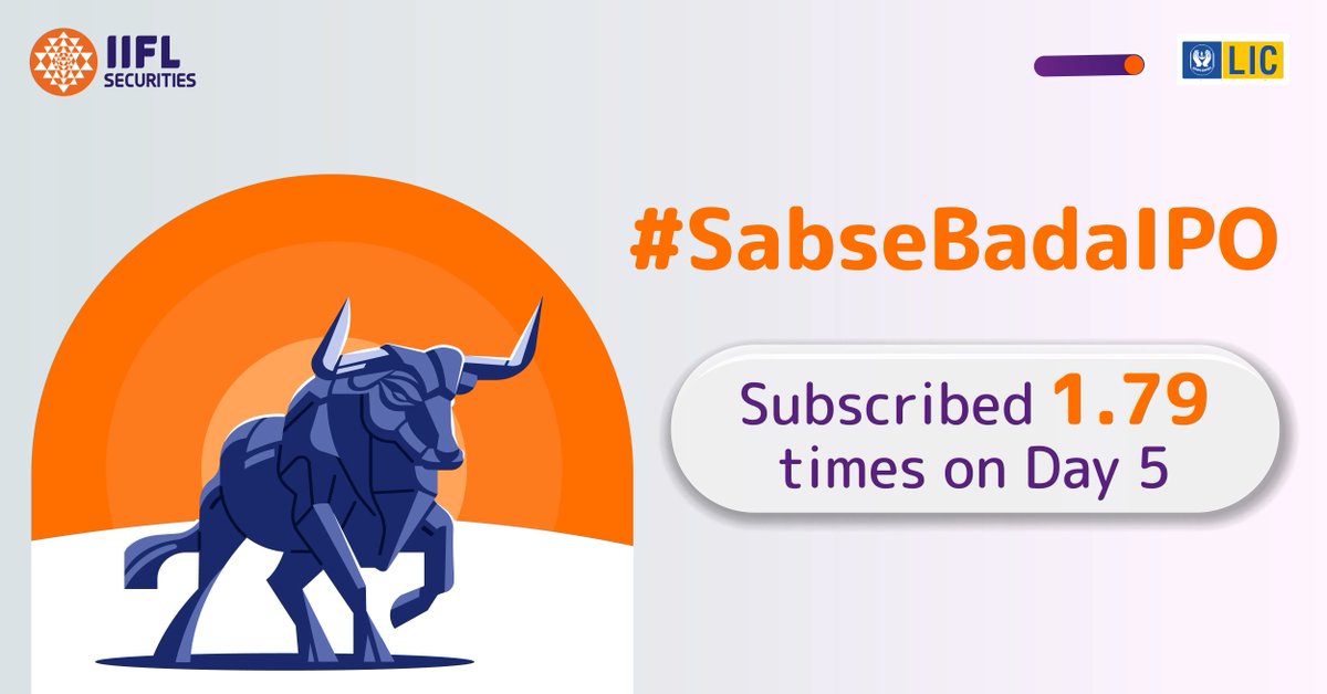 iiflcapital's tweet photo. Don't miss out on this golden opportunity! The last date to apply for the #SabseBadaIPO is today! Hurry! #LICIPO #SabseBadaIPO #IIFLSecurities 
 
Apply Now: https://t.co/E84uDNnbVC
Open FREE Demat Account: https://t.co/c7eEIUXl9z
Download IIFL Markets App: https://t.co/Ef0v05OqQ3 https://t.co/z5BVXEApz5