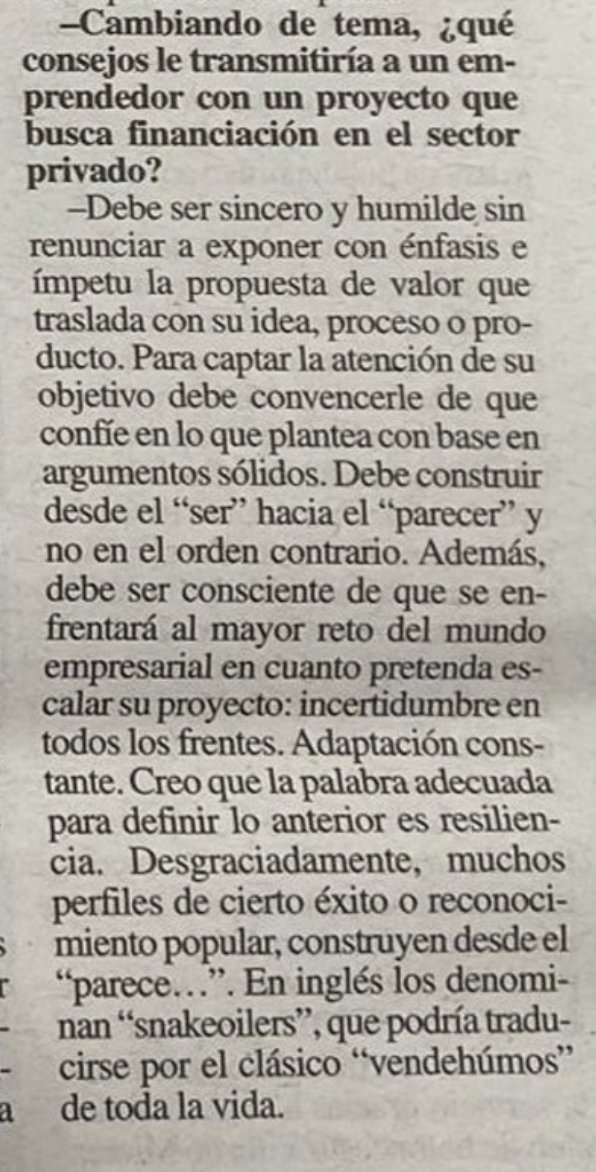 JaviSENSUM's tweet photo. Gran entrevista a @daniiguti13 en @lanuevaespana donde destaco tres respuestas fundamentales: el networking es crítico en los negocios, aléjate de los vende humos... y PROTEGE tu activo más importante, el intelectual y el intangible https://t.co/tjUraT7MjL