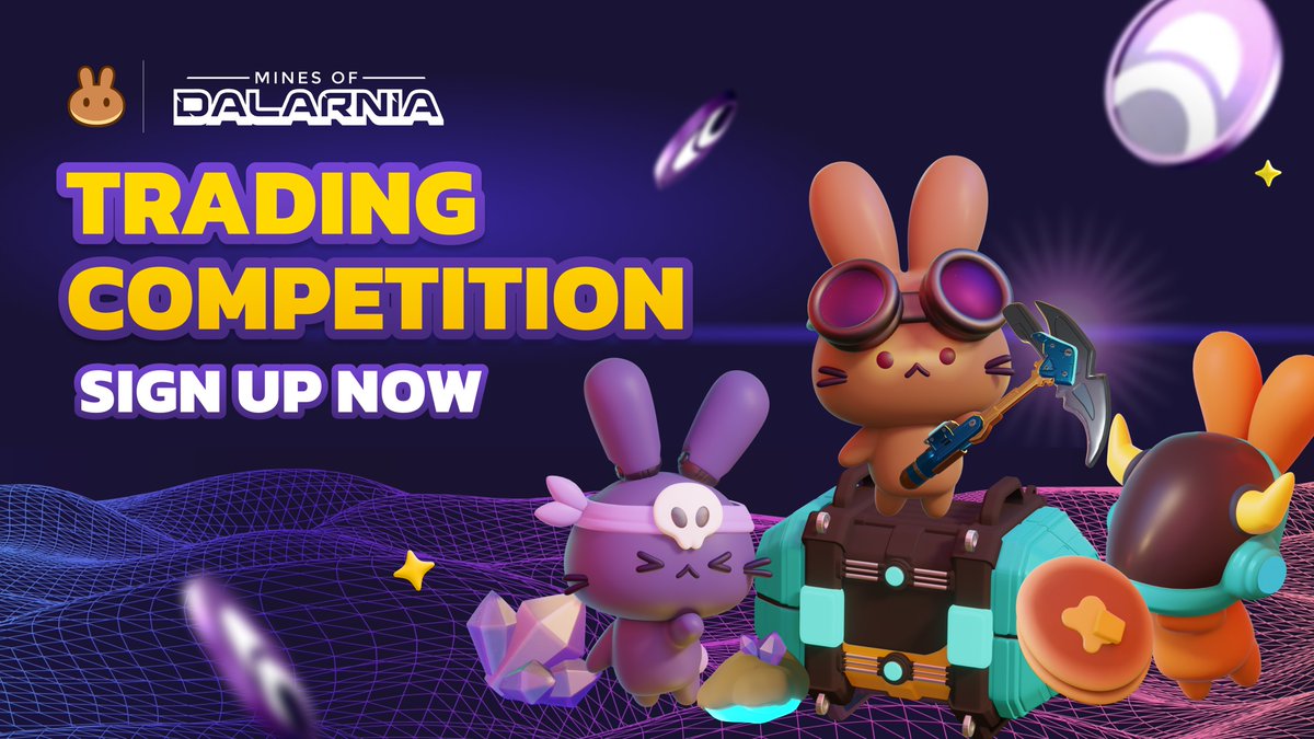PancakeSwap's tweet photo. ⛏🐇🏆 Introducing #PancakeSwap’s Mines of Dalarnia Trading Battle!

📅 Sign Up NOW
💰 $120,000 Token Prizes!
🖼 Limited Edition Pancake Bunny!
🐰 Bunny helmet NFT!
🥇 Achievements and Points

Will Fearsome Flippers win the third time in a roll? 🤔

👉 https://t.co/MZA6cFwqrU https://t.co/3SlTqyoBPc