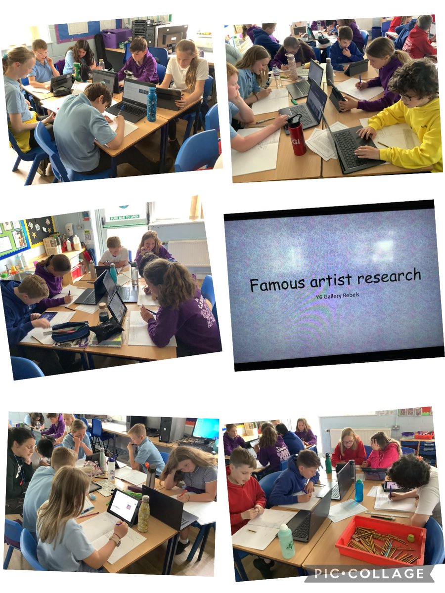 bdps_22's tweet photo. Year 6 are busy using their White Hats to research a famous artist, organising the information and citing sources @brynderiprimary https://t.co/KJQI6BA53h