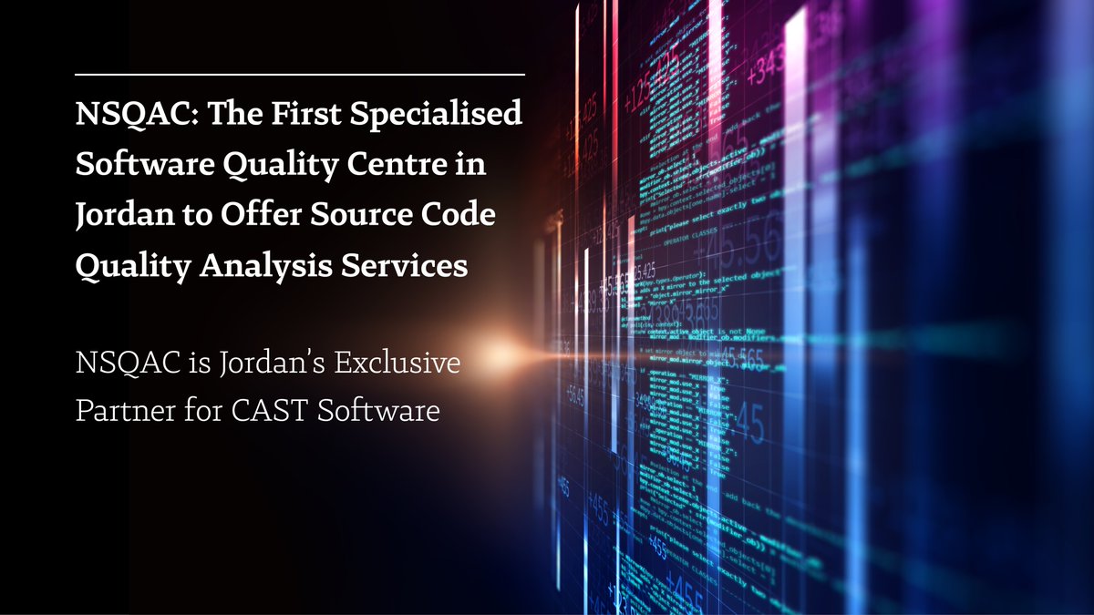 RSSJor's tweet photo. The National Software Quality Assurance Centre #NSQAC is the first specialised software quality Centre in #Jordan to offer Source Code Quality Analysis services, and it is the exclusive partner for #CASTSoftware
Learn more here:
https://t.co/jvTsa8P6ce https://t.co/zZK3HP9KFN