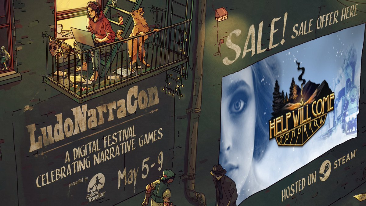 Klabater's tweet photo. 💌 We’re very happy to join this year’s #LudoNarraCon #Sale from @FellowTravellr - and showcase great #IndieGames narratives with 2 of our titles:

- #HelpWillComeTomorrow
- @WeTheRevo 

📣 Tune in for some awesome discounts, up till May 11th!
https://t.co/is8jCnFdy0

#VideoGames https://t.co/9qKb6boSHP