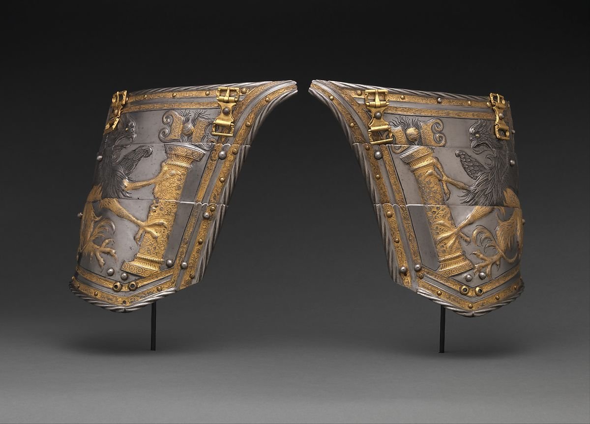 HREAssociation's tweet photo. Pair of #Tassets of #HolyRomanEmperor Charles V of Austria (1500–1558) - ca. 1530–40 by Kolman Helmschmid - #HolyRomanEmpireAssociation #HolyRomanEmpire https://t.co/WT8xzXIGs6
