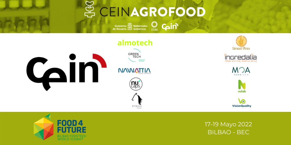 ceinnavarra's tweet photo. Are you attending @expofoodtech? We will be delighted to welcome you to our stand. A stand where there will be startups as #Almotech, #BreadFree, #Greentech, @ingredalia, @nawattiacomfort, @FoodtechMoa, @nucaps_nano, #Nulab, @Pyroistech_SL and #VisionQuality. #F4F2022 https://t.co/Jw19i2eMhC