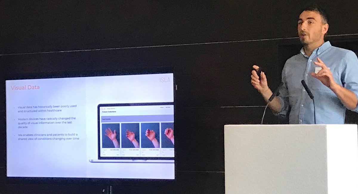 🇧🇪🇬🇧Co-founder of @Islavisualcare Pete Hansell explains to the audience at <a href="/BEmissionBFTA/">Belgian Economic Mission</a> how the company is saving NHS Trusts money and consultant time through a platform providing clinicians with images and videos directly from patients.
