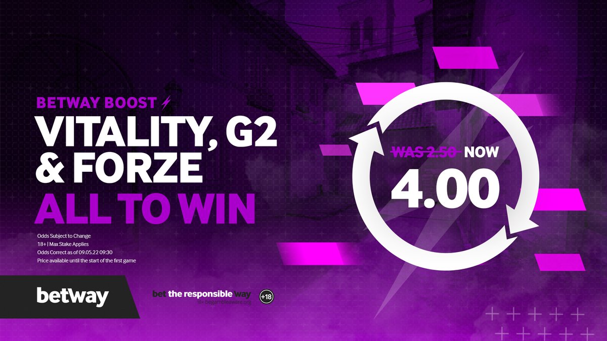 BetwayCSGO's tweet photo. It's the opening day of the #PGLMajor and we've got a SUPER BOOST to kick things off!
#VforVictory
#G2ARMY
#GOFORZE
18+ | https://t.co/FwV2jthoft | Boost here: https://t.co/xfHN5fIst4 https://t.co/cQKyFjFBhI