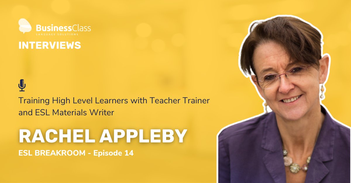 _BusinessClass_'s tweet photo. On this week's episode of ESL Breakroom, Rachel Appleby shares her ideas for keeping your high-level learners (C1 and beyond) motivated and moving forward.

Listen to it here 👇🏻

🎧: https://t.co/saf1zGyqeo https://t.co/gqsnvs0X7S
