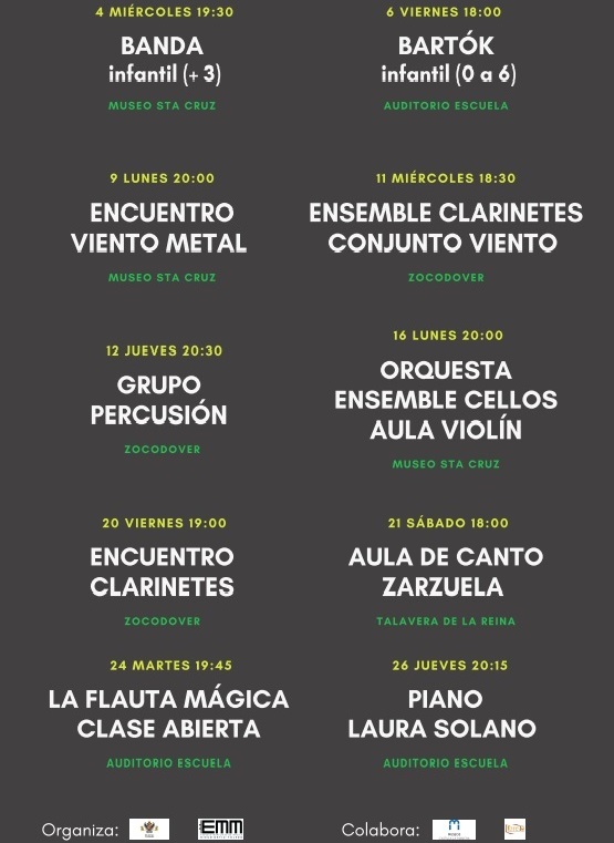 toledocultura's tweet photo. Recuerda que esta semana continúa el #MayoMusical con los conciertos de fin de curso de los alumnos y profesores de la Escuela Municipal de Música 'Diego Ortiz' 😉 https://t.co/r6RaWCxdzs