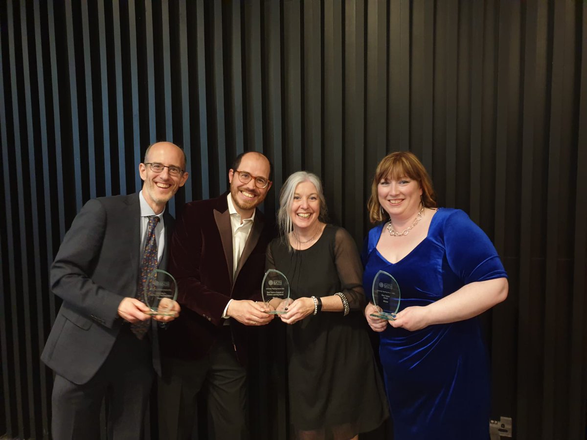 stevecayzer's tweet photo. Friday was a good night, winning an award for 'Leadership of Learning & Teaching' for projects including #climateliteracy ; and being part of 'Best Team in Support of Student Learning' for #itmbath and #ebmbath @UniofBath https://t.co/OfIfHvQKuY