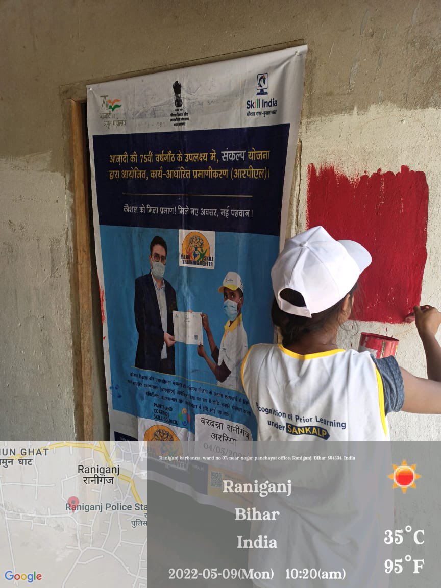 PaintsnCoatings's tweet photo. Mera Skill Training Centre, our training partner, organized Adarsh Gram Skill Camp for SANKALP RPL - Assistant Decorative Painter at Gram Barbana, Araria, Bihar that began on 4th May.
#ProjectSankalp #AzadiKaAmritMahotsav #MeraSkillTrainingCentre #PCSC https://t.co/bLpIE3YzZY