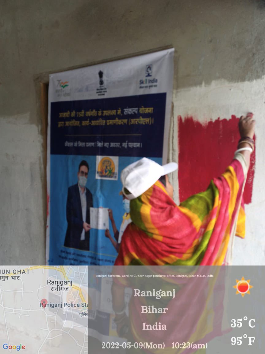 PaintsnCoatings's tweet photo. Mera Skill Training Centre, our training partner, organized Adarsh Gram Skill Camp for SANKALP RPL - Assistant Decorative Painter at Gram Barbana, Araria, Bihar that began on 4th May.
#ProjectSankalp #AzadiKaAmritMahotsav #MeraSkillTrainingCentre #PCSC https://t.co/bLpIE3YzZY