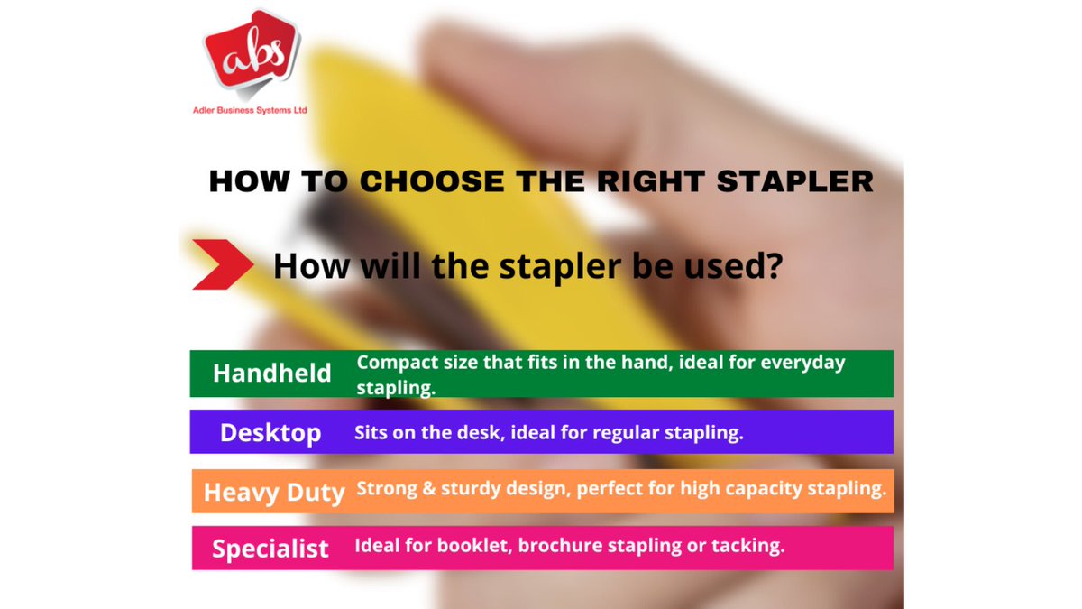adlerbs's tweet photo. While it may seem as though taking time to choose the best paper stapler is irrelevant, it can actually improve efficiency at work as well as reduce certain paperwork problems. There are several types of staplers from the mini version to the larger, heavy-duty type. https://t.co/5Eup0CjkrA