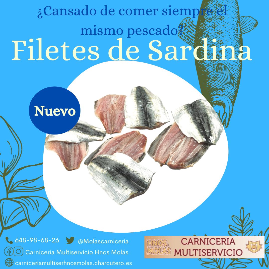 laargazaba21's tweet photo. ¿Cansado de comer siempre el mismo pescado? 😔
Os traemos FILETES DE SARDINAS LIMPIAS 🐟
Ideales para hacerlas fritas, a la barbacoa, en salsa,… 😋
#sardinas #pescado #ledesma #salamanca #carniceria #multiservicio #hermanos #molas #nuevo https://t.co/eR8avIjZ7n