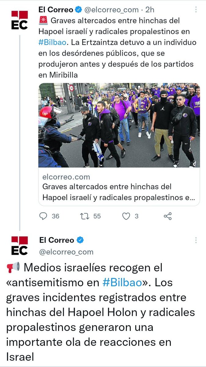 TxindurriG's tweet photo. ⚠️ Los hechos: el viernes 500 hooligans sionistas llegan a Bilbo. El domingo hacen una manifestación no autorizada por el Casco Viejo y Bilbo Zaharra, atacan e insultan a las vecinas y destrozan el bar Amets, culpable de tener una bandera palestina.

Los "medios de comunicación": https://t.co/8graZHd5L9