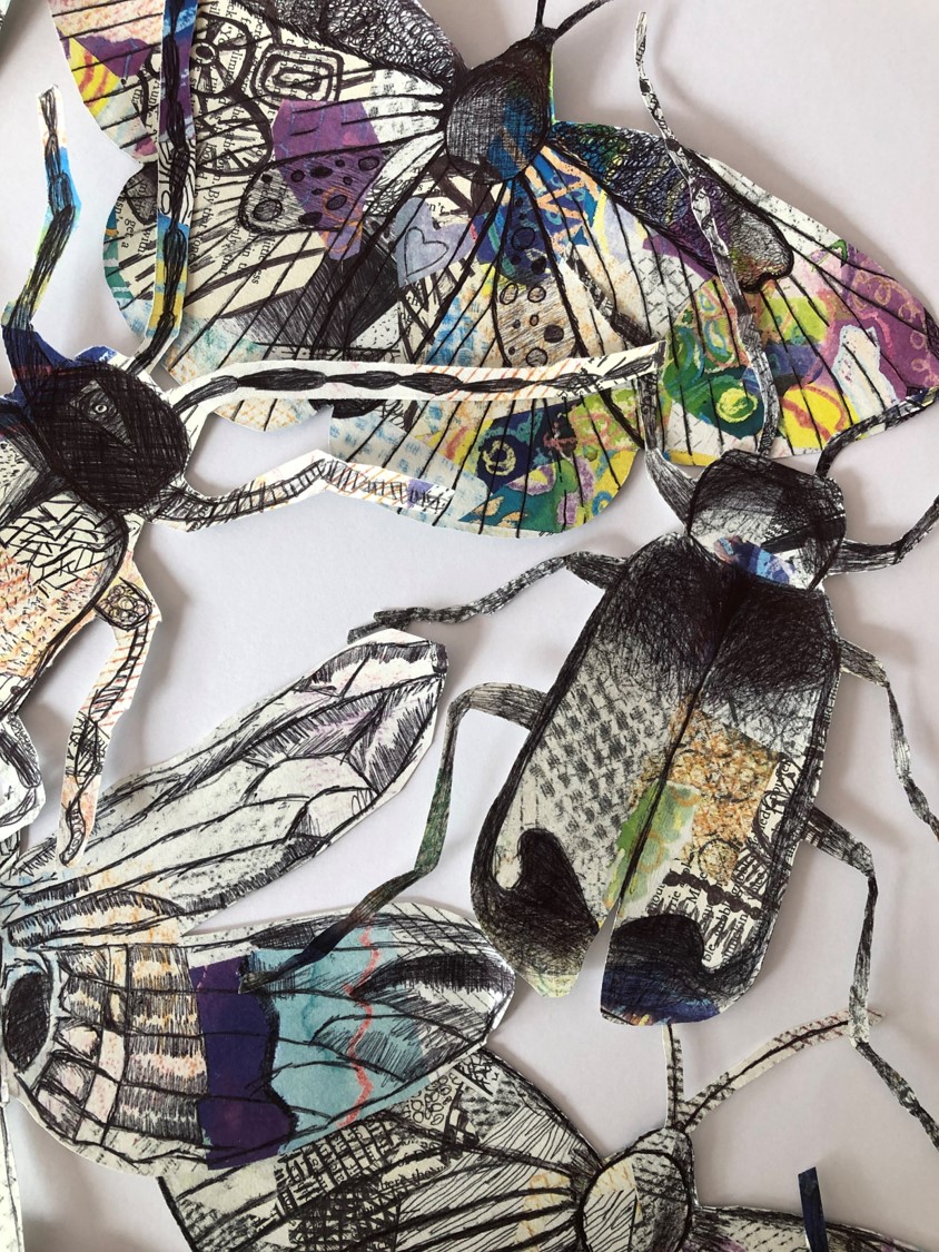 shavingtonart's tweet photo. Year 7 have completed their 'Insects' topic in fine fashion. We have finished biro shading into our Claire Youngs inspired insects. A really beautiful set in final pieces that I'm sure they are all very proud of. https://t.co/MTU6ocApeo