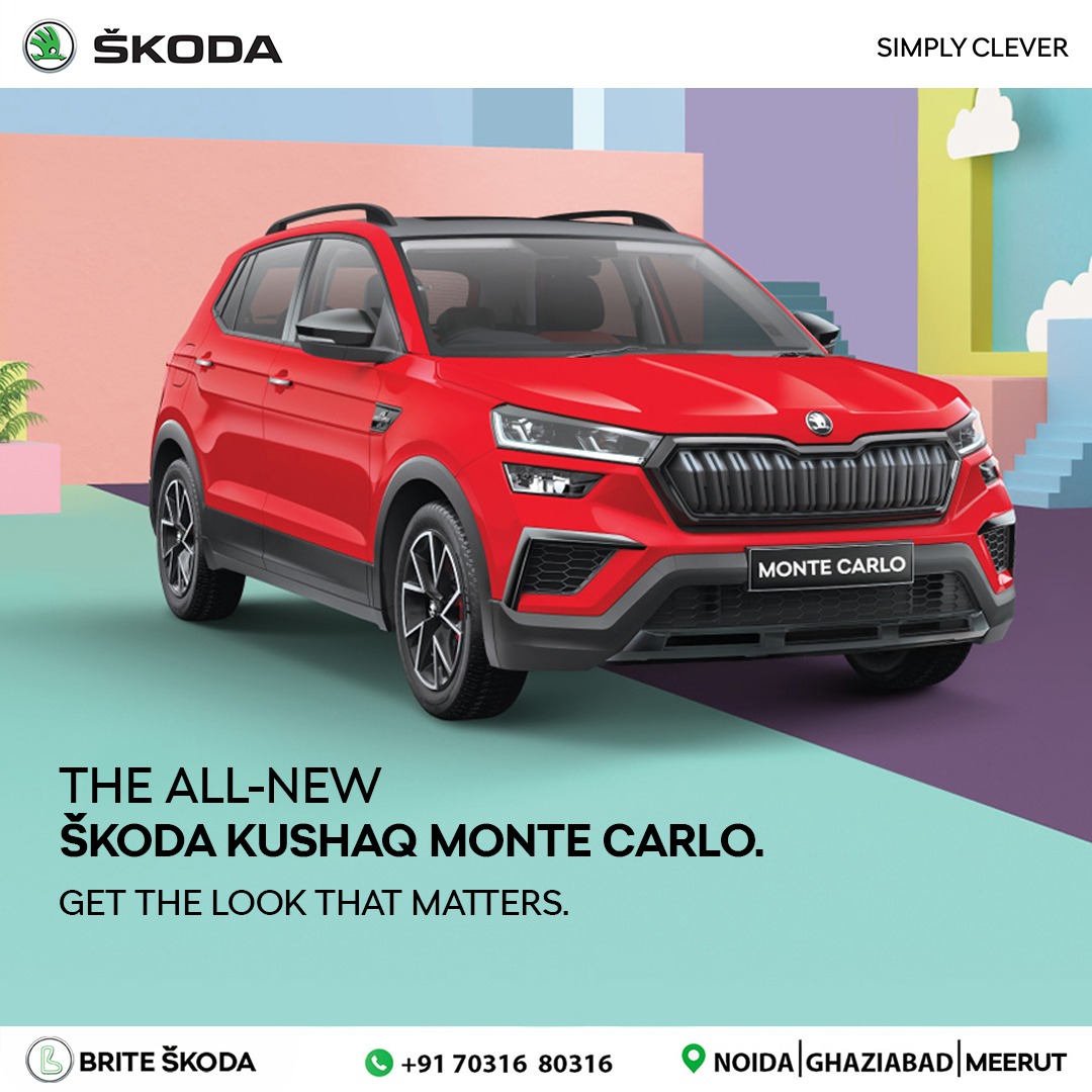 BriteSkoda's tweet photo. Inspired by our winning heritage at the prestigious Rallye Monte-Carlo. And Packed with all the Simply Clever features you've grown to love. The all-new-SKODA KUSHAQ Monte brings you the finest fusion of aesthetics and automotive excellence.
#TheLookThatMatters #KushaqMonteCarlo https://t.co/k5lGaCYJrB