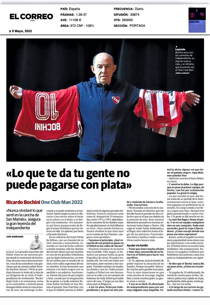 JorgeBarrazaOK's tweet photo. Magnífica nota de Jon Agiriano, de El Correo, de Bilbao, a @BochiniOficial
 (Parte 1). https://t.co/ynbr9kWzt1