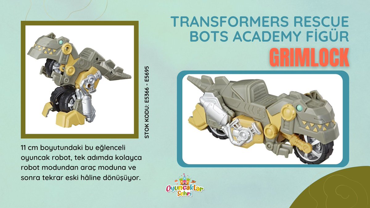 Bu ikisi bir arada robotu kolayca araca, sonra yeniden robota dönüştürebilirsiniz! 🚀

oyuncaklarsehri.com/urun/transform…

#transformers #transformersrescuebots #transformersfigür