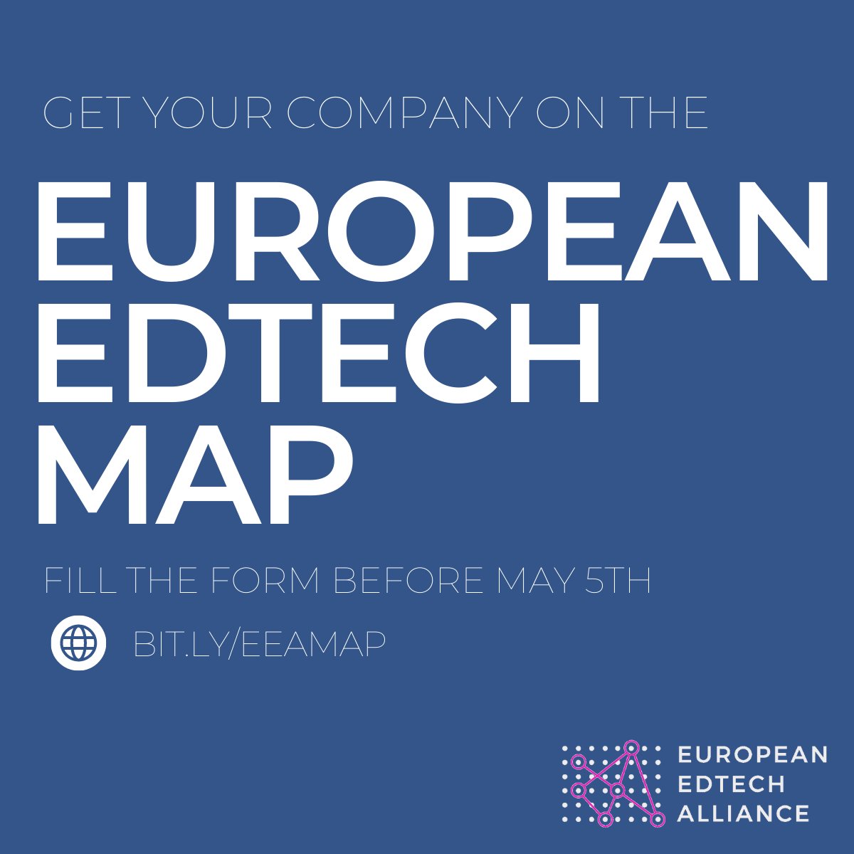 Eduvation_DE's tweet photo. Calling all European Edtech Companies! 🚀@EuropeanEdTech is soon going to launch a publicly available map of the Edtech ecosystem in Europe. If you want to appear on it, fill in this form: 
https://t.co/x81nwgOUNC

#Edtech #EdTechNextGeneration https://t.co/bjyWdr98yH