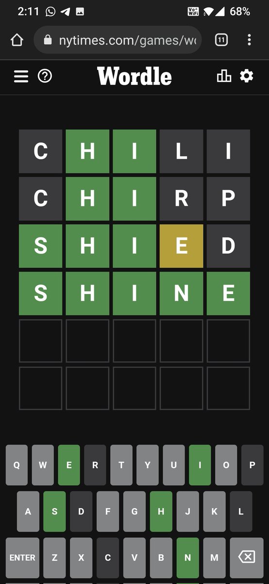 Rajanshee1's tweet photo. Today's Wordle is my pet's name♡ https://t.co/0h5CfCqrET