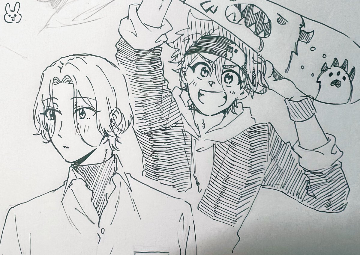 お絵の練習してたので久々アナログで落書きしてみた🥺
アナログの方が顔は上手く描ける気がするの🥺気がするだけ🥺 