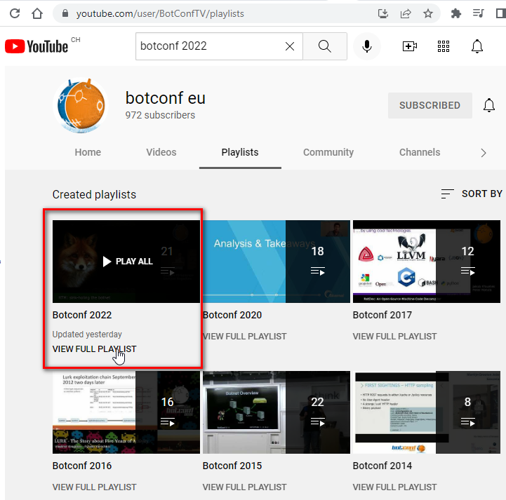c_APT_ure's tweet photo. @Botconf Thanks for publishing the #BotConf2022 videos so fast!
I wonder when the 2019 and 2018 videos will be released? (incl. my last two full talks 😉)
Thanks for all efforts and hard work on this great con! https://t.co/jfo8fhBBSm