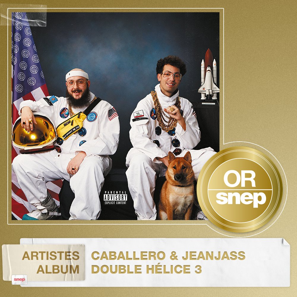snep's tweet photo. L'album "Double Hélice 3" de Caballero &amp; JeanJass est certifié Or ! 📀

50 000 équivalents ventes 📈

Bravo ! 👏 https://t.co/ACffCuswqX