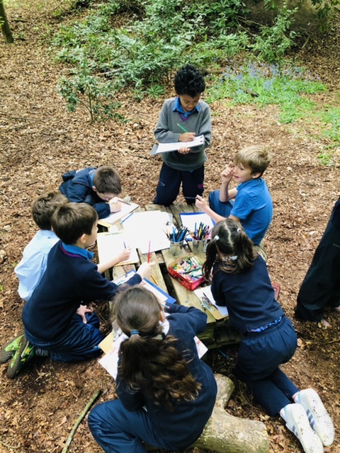 OPSForest's tweet photo. Year 4 have continued designing and plotting their own maps this week. They also did some orienteering around the woodland to find the missing letters, then enjoyed a wordless challenge to make up Mrs Johnston favourite woodland creatures. 

#ForestSchool #OPSLearning https://t.co/9dmZ6Kz5go