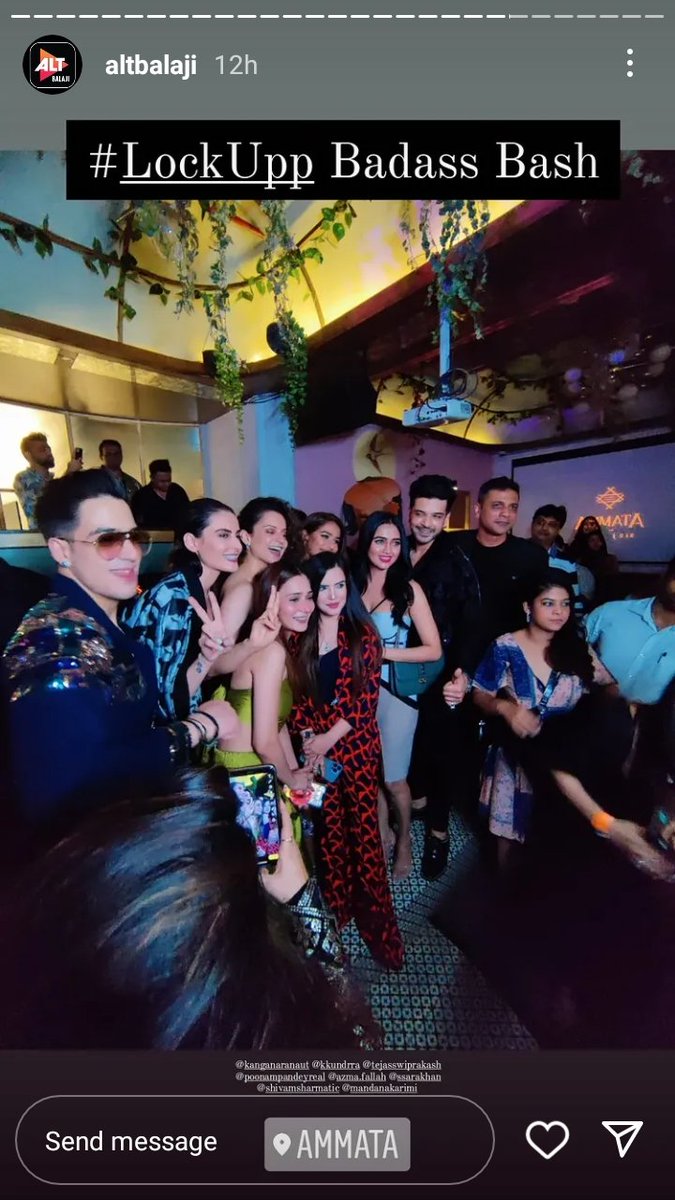 Filmwindow1's tweet photo. Badass Bash Of Lock Upp Success Party with #KanganaRanaut𓃵 #KaranKundrra𓃵 #TejasswiPrakash𓃵 #PoonamPandey #ShivamSharma #mandanakarimi #AzmaFallah #SaraKhan #LockUpp #LockUppParty #BadassLockUppBash https://t.co/w7yJFTo0ug