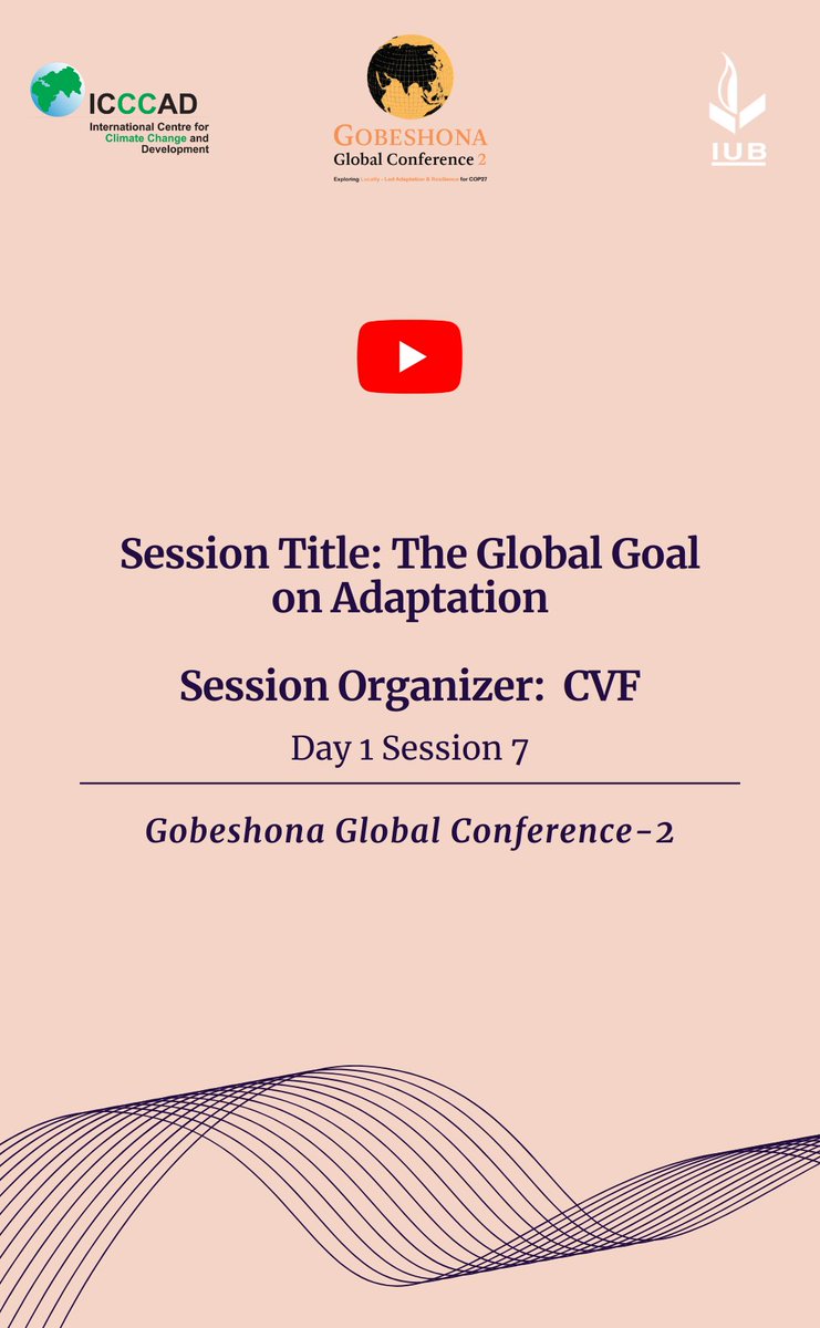ICCCAD's tweet photo. 📽️ Recording of Gobeshona Global Conference 2, Day 1 Session 7 is here!

https://t.co/FBeW7V0QV0

#Gobeshona #GGC2 #LocallyLedAdaptation 
@SaleemulHuq https://t.co/pKyJuKAqg8