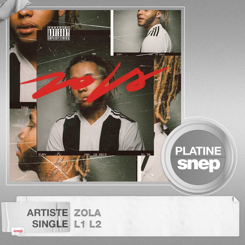 Le titre "L1 L2" de Zola est certifié Single Platine ! 💿

30 000 000 équivalents streams 🎧

Bravo ! 👏