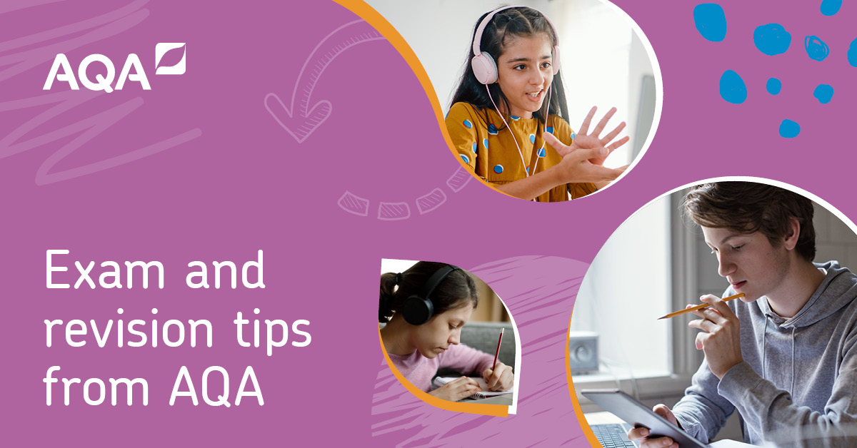 AQA's tweet photo. Students: here’s a list of all the last-minute revision tips our team and @thestudentroom have prepared to help you with revision and on the day of your exam > https://t.co/yGyM3KP5p1. 

We wish you the best of luck over the next few weeks. https://t.co/4IMIFmzVi1