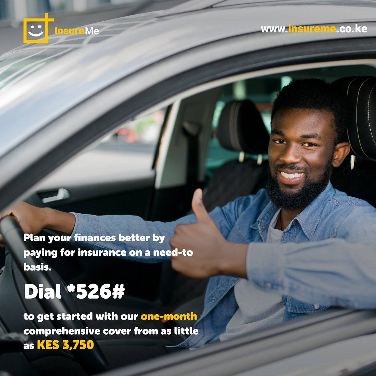 InsureMe_Ke's tweet photo. Expenses ni mob, cash ni less!
From as little as KES 3,750/month, Our 1-month comprehensive cover allows you to pay for insurance on a need-to basis. Dial *526# to get started.​

For any queries contact us on:​
WhatsApp: 0715999922​
Call: 0709184444​

#PayAsYouGo​
#InsureMe https://t.co/Qtyczz2sJj