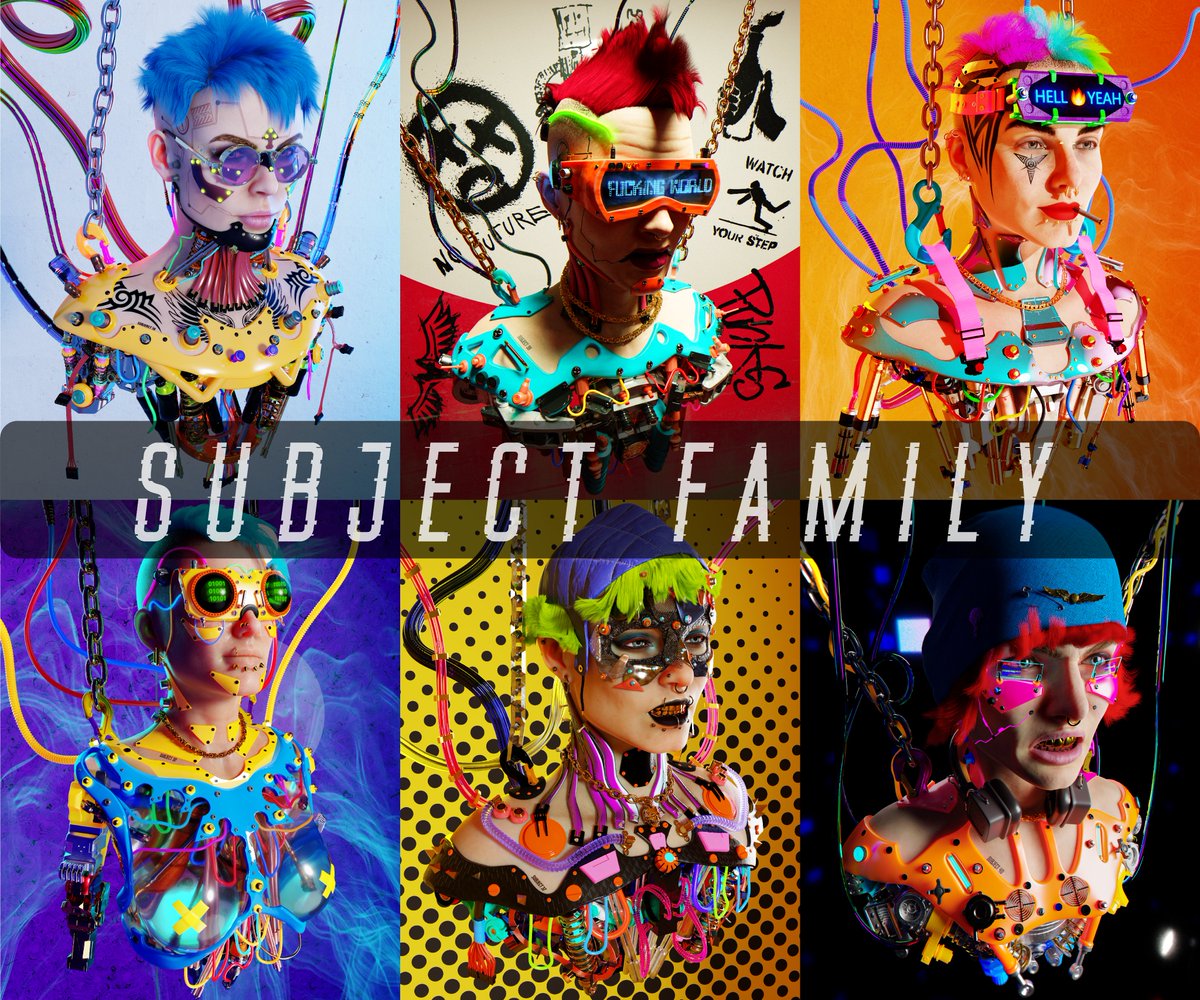Hello dear lover of cybernetics and cybernetic world! I would like to present you my collection "SUBJECT FAMILY" in which I add new models of cybernetic characters...for all tastes and colors with different modifications.🦾🤖
opensea.io/collection/sub…