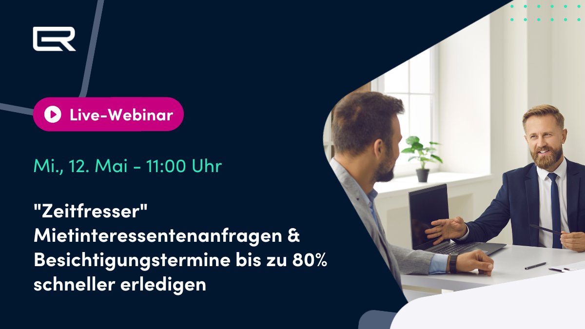 💥 Live Webinar 💥
Bei diesem Webinar dreht sich alles um #Zeitfresser in der Immobilienindustrie und wie Sie Interessentenanfragen-Bearbeitung und Besichtigungstermine bis zu 80% schneller erledigen können.

⏰  Am 12. Mai um 11:00 

Anmeldung hier 👉 bigmarker.com/everreal/zeitf…